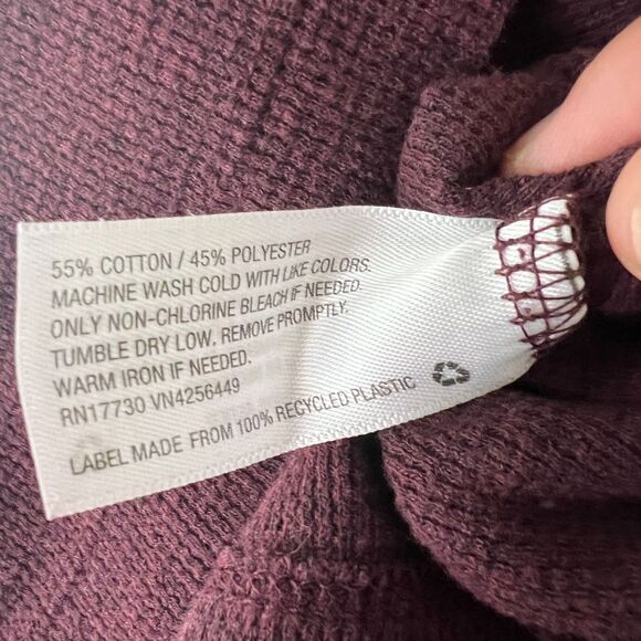 Goodfellow & Co Long Sleeve Shirt Men 2XL Burgundy Henley Knit Pullover - Picture 4 of 12